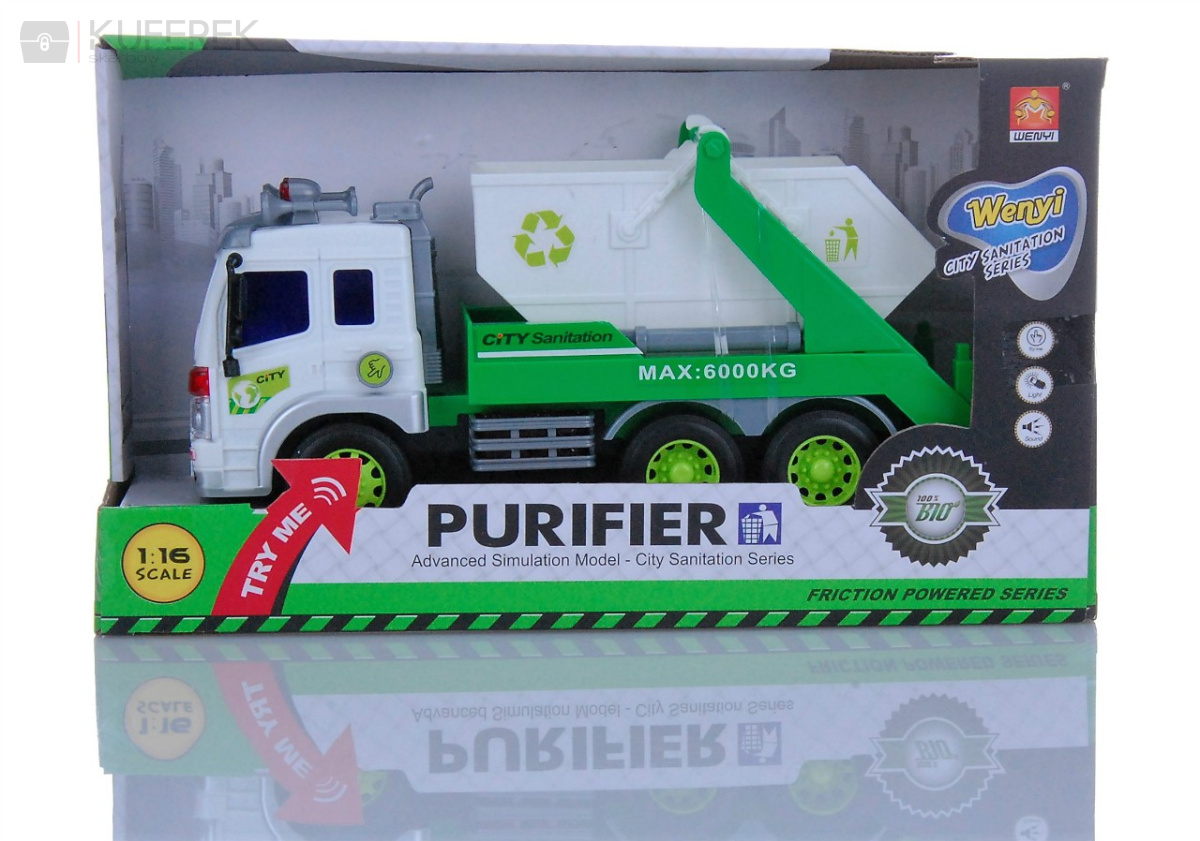 Samochód ciężarowy kontyner (światło, dzwięk), zabawka dla dzieci