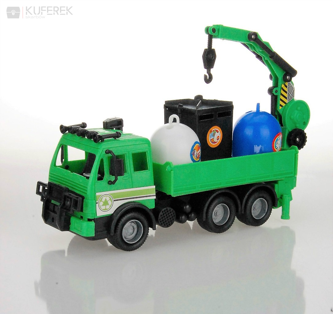 Samochód ciężarowy z dźwigiem, zabawka dla dzieci.