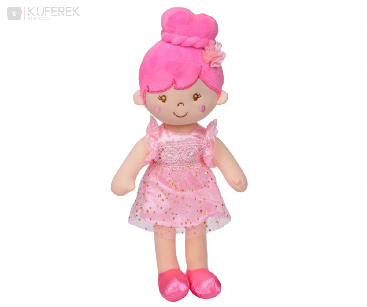 Różowa szmaciana lalka Sonia wielkości 30 cm