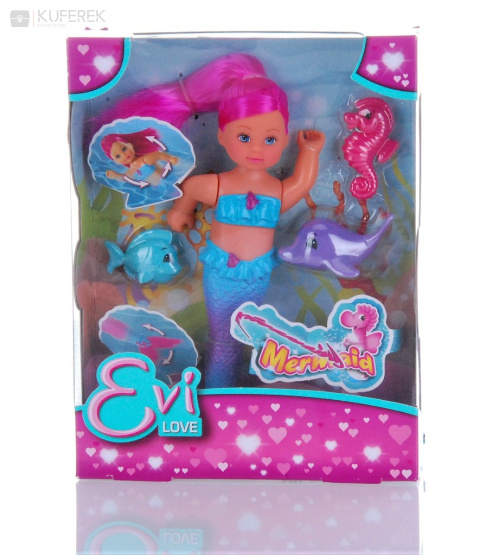Lalka Evi syrenka pływająca, zabawka dla dziewczynek.