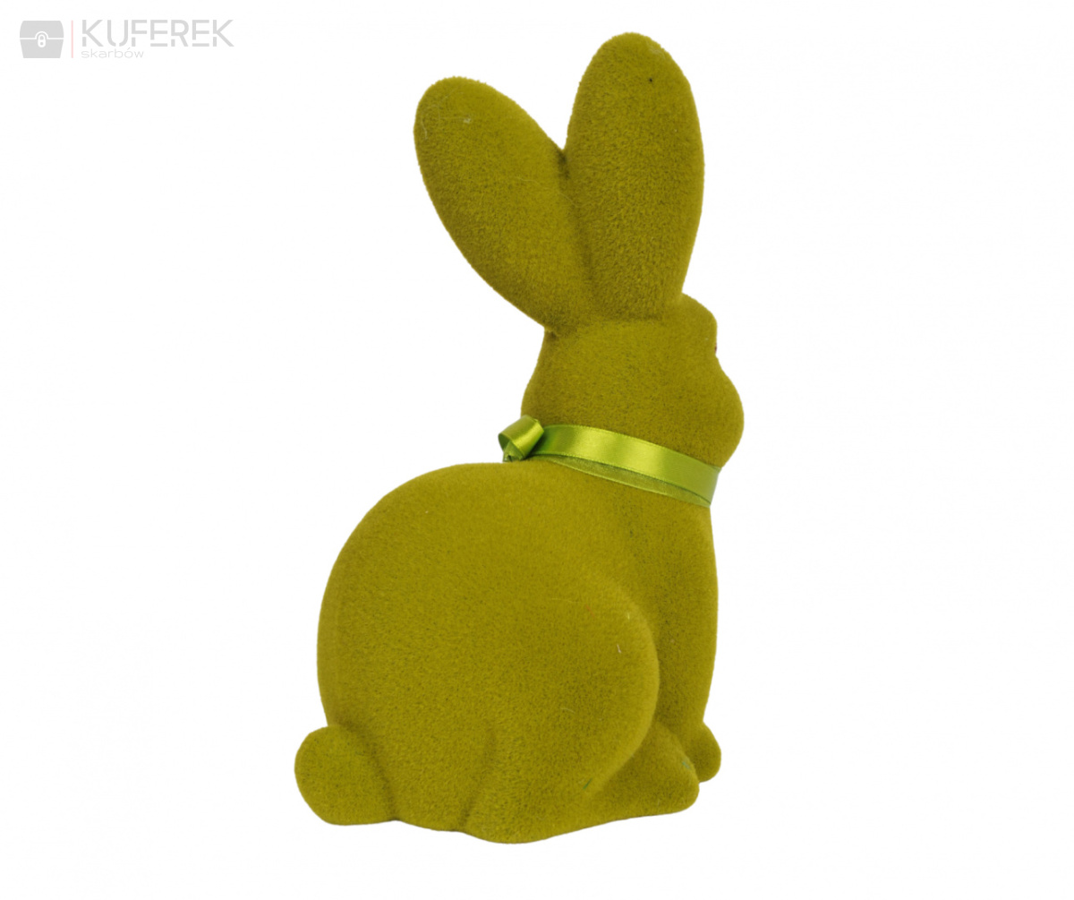 Flokowany, zielony królik wielkanocny,wielkość 24x15x11cm