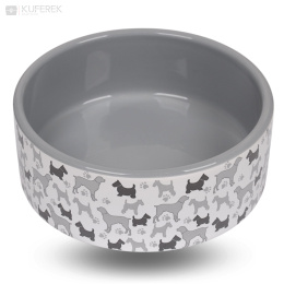 Miska ceramiczna dla psa 15,5x6cm (z pieskami)