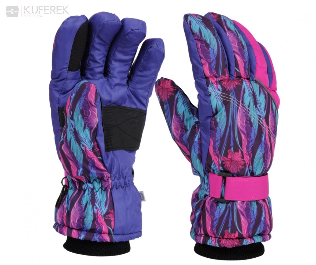 Rękawice narciarskie dziewczęce zimowe roz.20 cm