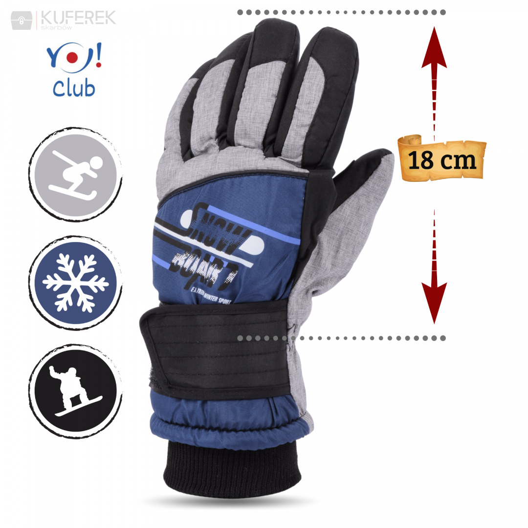 Rękawiczki dziecięce narciarskie zimowe roz 18 cm