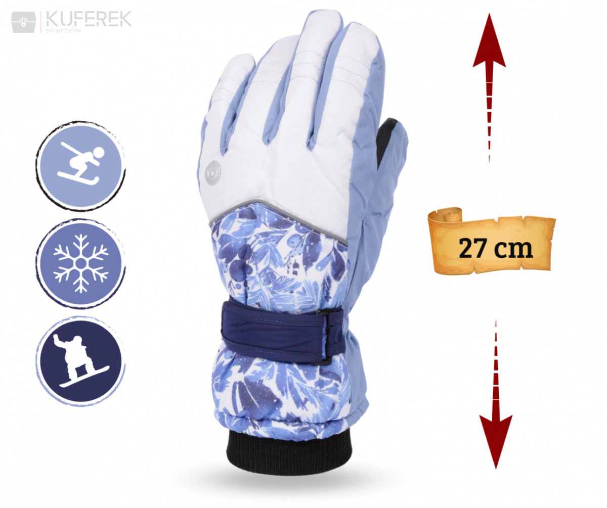 Rękawiczki dziecięce zimowe, narciarskie roz 18