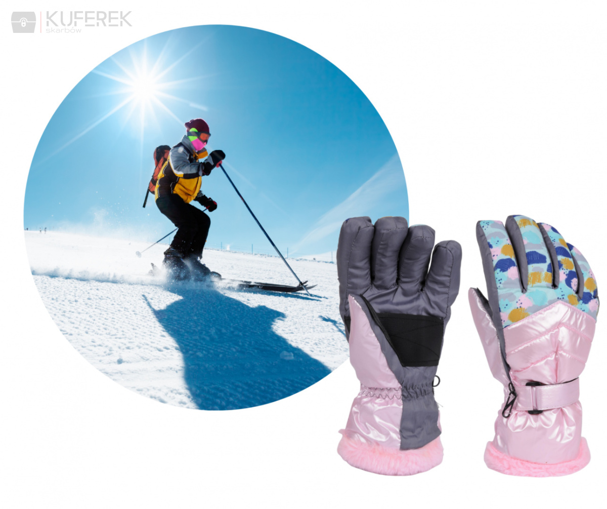 Rękawiczki narciarskie dla dziewczynki (młodzieżowe) roz.20cm