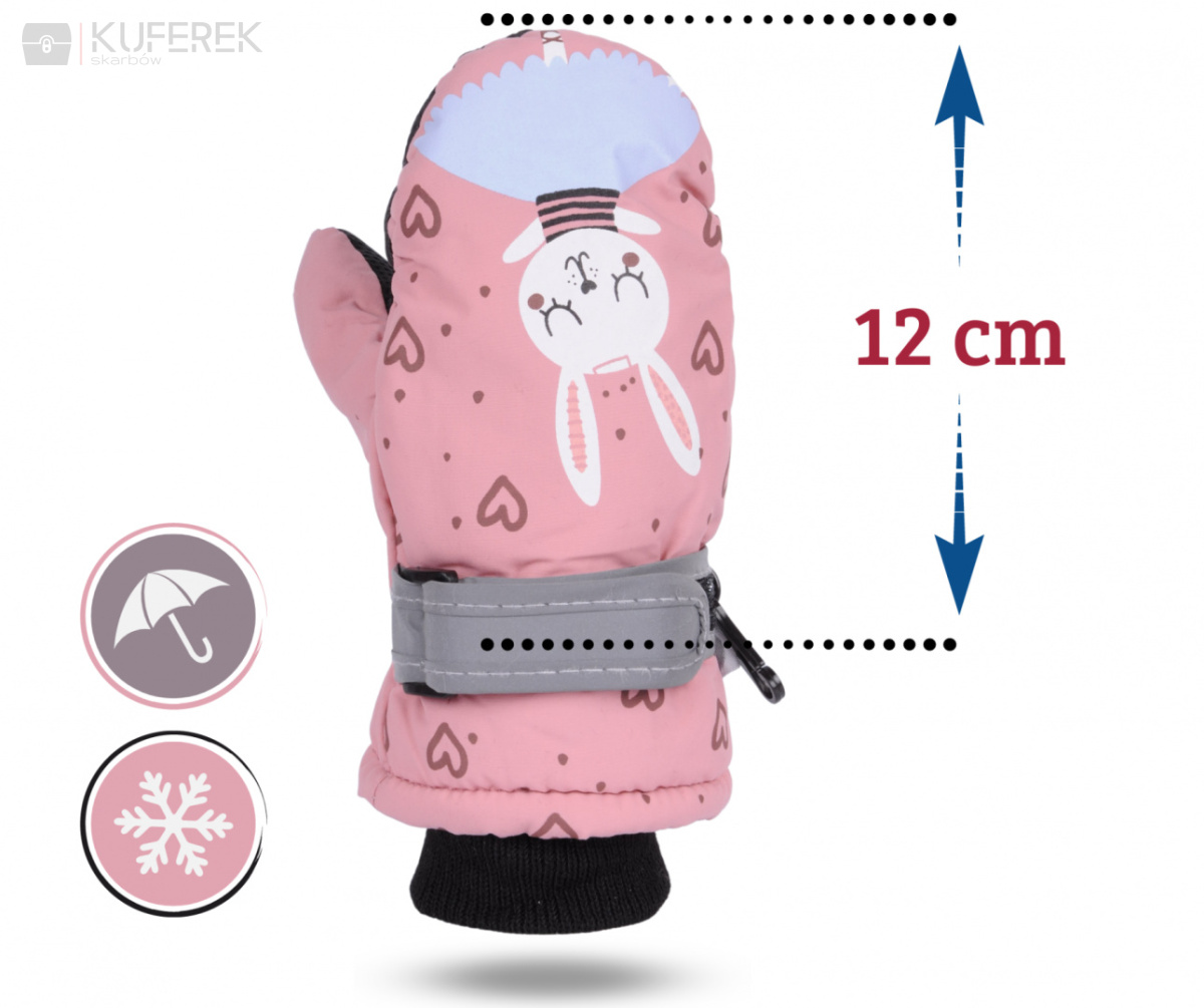 Rękawiczki zimowe narciarskie dla dziewczynki roz. 12cm