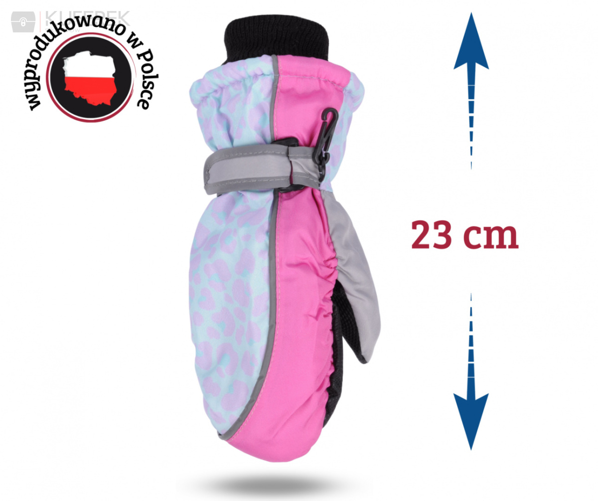 Rękawiczki zimowe narciarskie dla dziewczynki roz. 16cm
