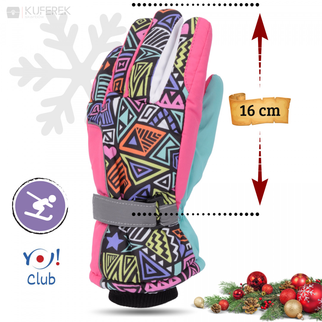 Rękawiczki zimowe, narciarskie, dziewczynka roz. 16 cm