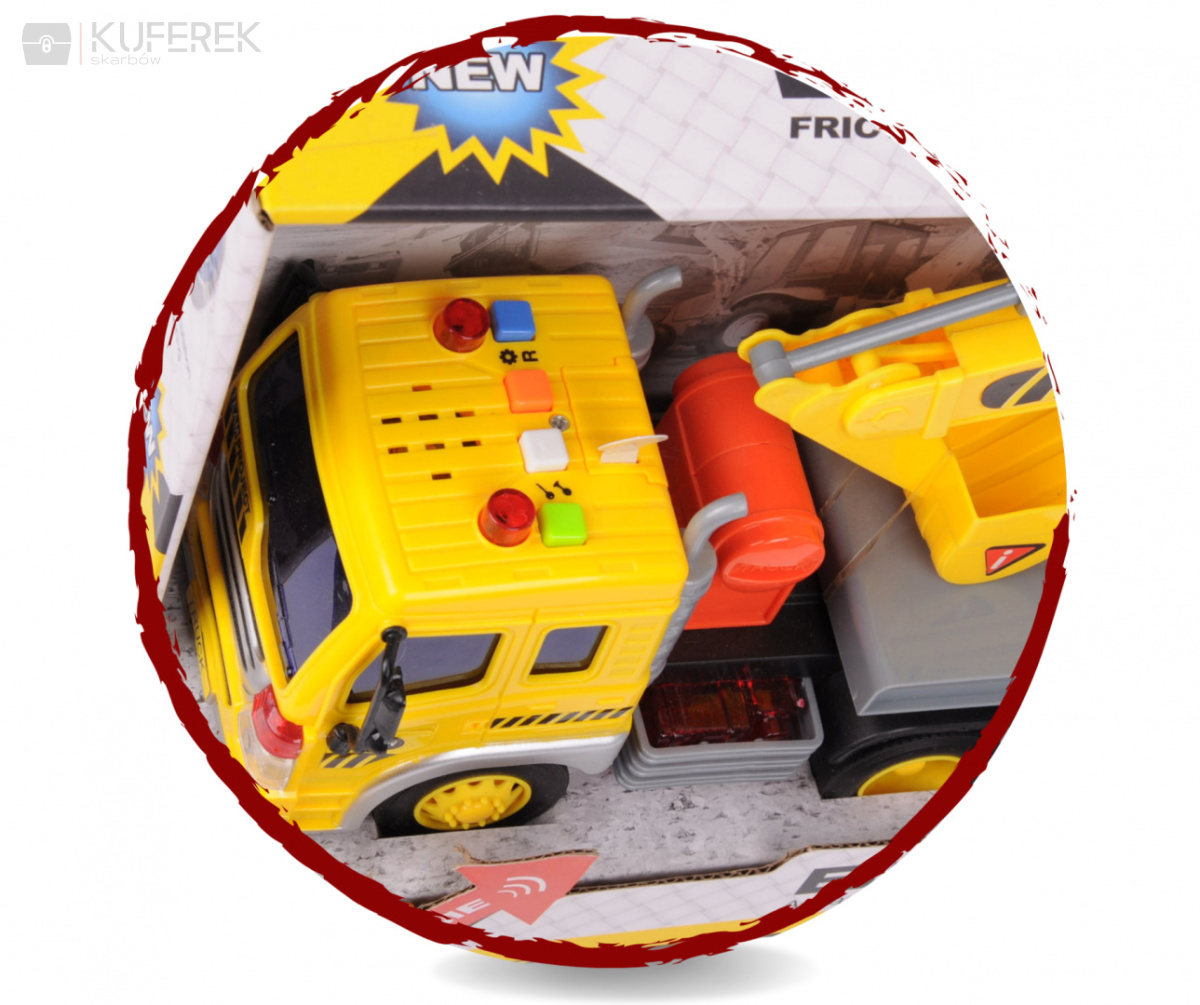 Samochód Ciężarowy Laweta z Koparką, zabawka dla dzieci