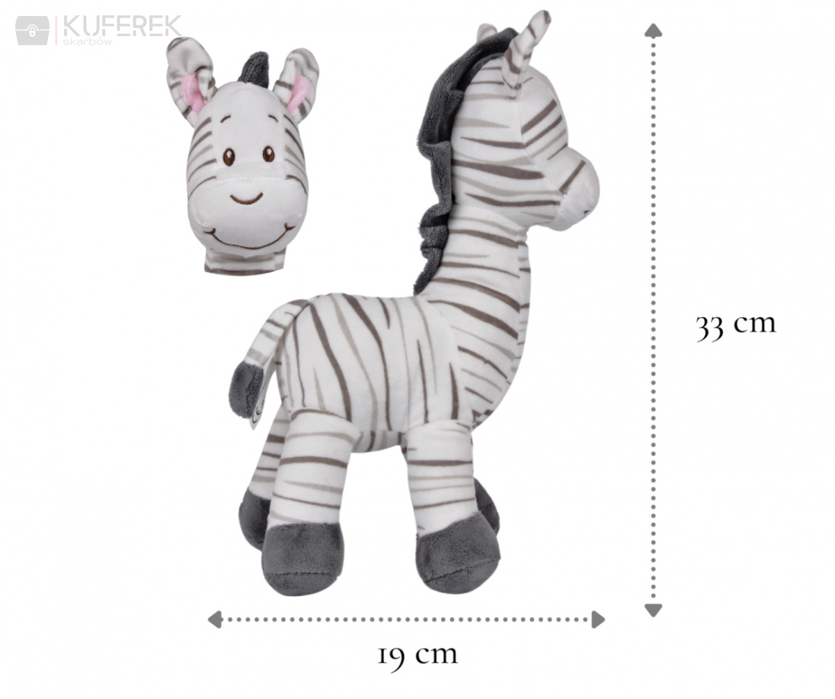 Pluszowa Zebra, radosna maskotka wielkoścć 33 cm.