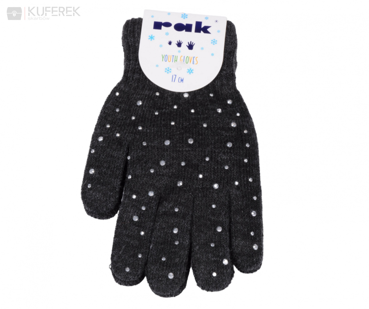 Rękawiczki dla dziewczynki akrylowe rozmiar 17cm