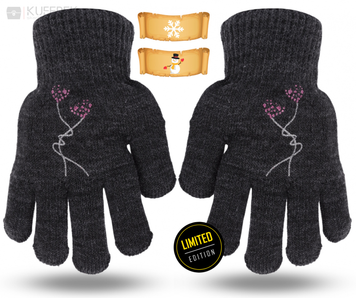 Rękawiczki zimowe grube dla dziewczynki roz. 16 cm