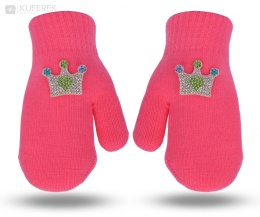 Rękawiczki zimowe dla dziewczynki z aplikacją roz.14 cm.